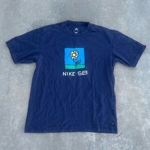nike Sb skateboarding short sleeve flower graphic tee shirt oversized loose fit